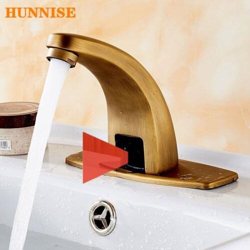 Sensor Basin Faucet Antique Bathroom Mixer Tap Touchless Basin Sink Faucet Single Cold Antique Bathroom Tap Sensor Basin Faucets