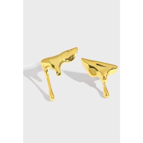 SHANICE 100% 925 Sterling Silver Stud Earrings Ins Personality Smooth Irregular Minimalist Earrings Party Luxury Jewelry