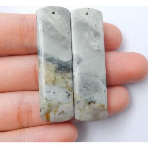 Wholesale gemstone,Natural Picasso Jasper Handmade Earrings Pairs 45x14x5mm,12.7g