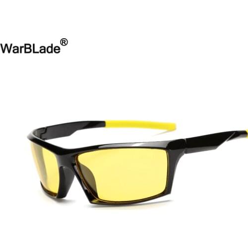 WarBLade New Fashion Night Vision Sun Glasses Men Yellow Lens Polarized Sunglasses Driving Anti-Glare Goggles For Driver Eyewear