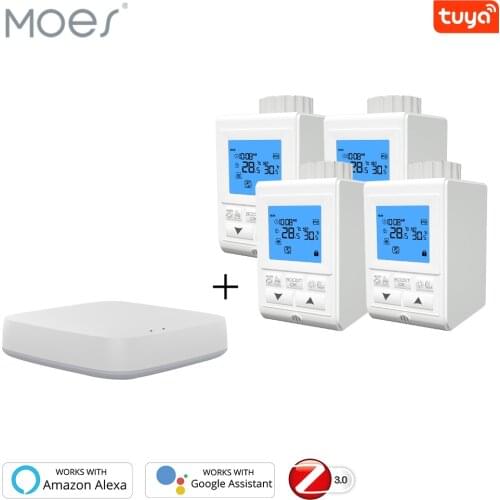 Smart TRV Thermostatic Radiator Valve Controller Zigbee Thermostat Heater Temperature Voice Control Works with Alexa Google Home