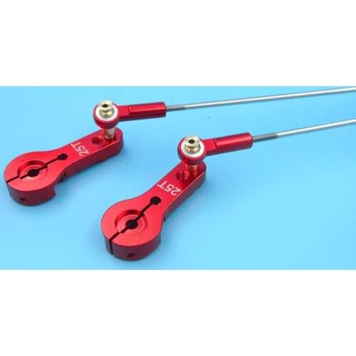 1Set M2 Linkage Pushrod Assembly 2mm L110/120mm Pull Rod+25T Half Servo Arm Horn+Ball Joint/Ball Head Rod Ends for RC Model Boat
