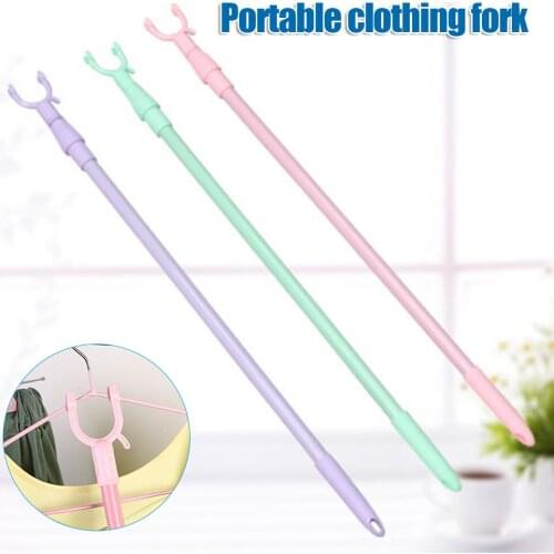 Balcony Fork Pole The Hangers for Clothes Pole Retractable Pole Space Saving Drying Clothes Pole Fork DO