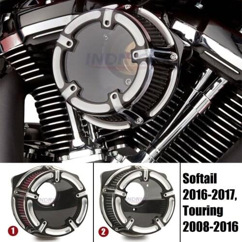 For harley air inflow kit Touring FLHR air filter for electra glide ultra 2008-2016 softail see though air intake filter 2016
