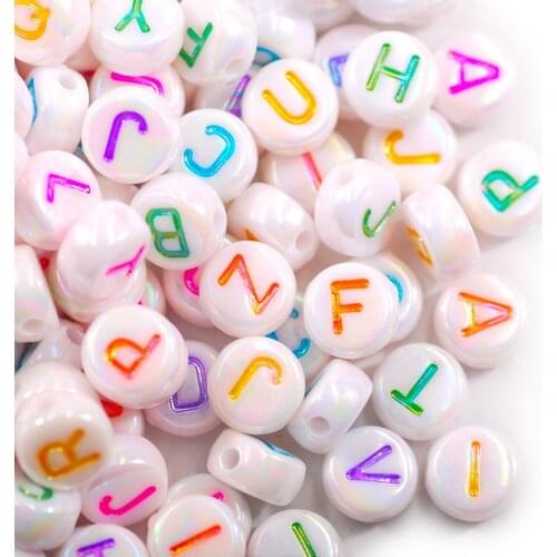 Top Quality A-Z 26 Alphabets Mix Bead 3000pcs/bag Colorful Plated AB Oblate Acrylic Beads For Jewelry Toys Handicrafts DIY
