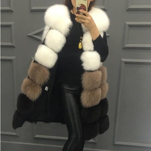 ZADORIN Winter Coat Women Thick Warm Luxury Patchwork Color Faux Fur Vest Coats Soft Fluffy Fur Jacket Female Vintage Outerwear
