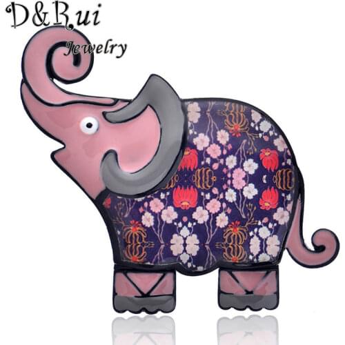 Woman Elephant Brooch Chic Charm Exquisite Animal Vintage Metal Enamel Brooches Pins Decoration 2019 New Design Fashion Jewelry