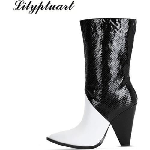 European and American style pointed toe plus size womens shoes super high profiled heel ankle boots size 43 women shoes