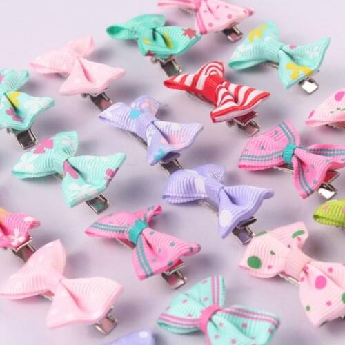 2 Pcs/lot Baby Candy Colorful Ribbon Bow Cute Girls Hair Pins Children Hair Clip Hair Accessories Headwear Random Color