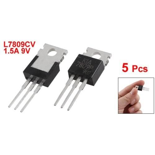 5 Pcs L7809CV 3 Terminals Through Hole 1.5A 9V Postive Voltage Regulator CNIM Hot