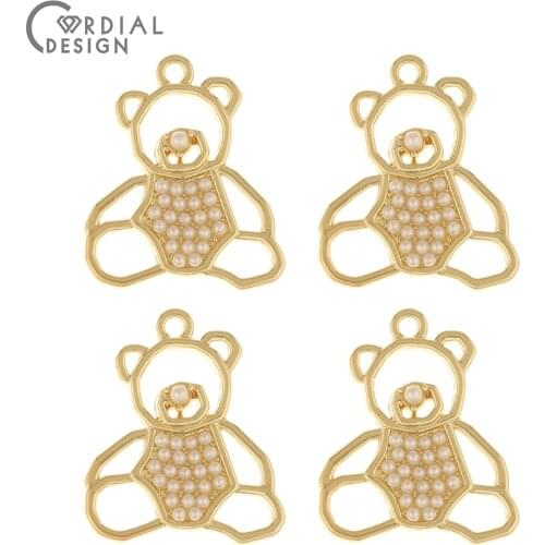 Cordial Design 50Pcs 21*26MM Imitation Pearl/Animal Shape/Jewelry Findings & Components/Earrings Pendants/Jewelry Accessories