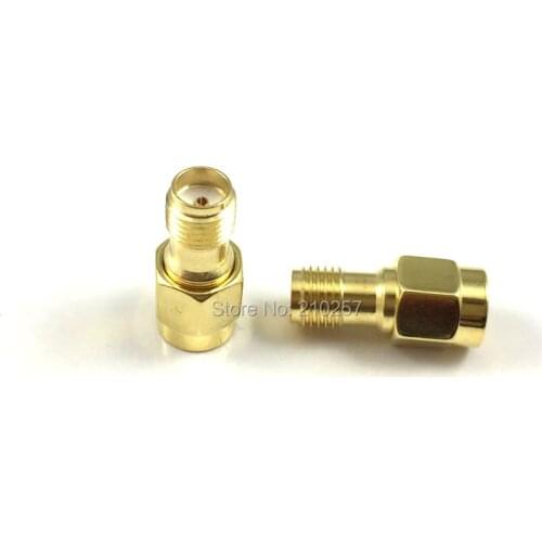 Free Shipping 10pcs RP-SMA Male Plug to SMA Female Jack RF Coax Adapter convertor Connector Straight goldplated