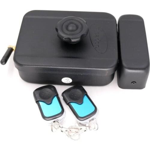 Wireless Electronic Rim Lock remote control motor lock with two remote handle Battery power supply