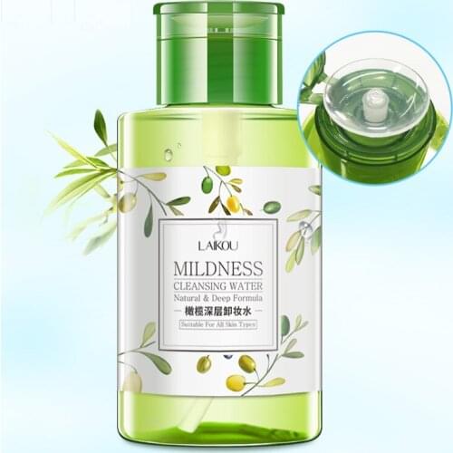 Press Button Design Face Eye Lip Makeup Harmless Remover Olive Extract Natural Gentle Deep Clean Facial Lotion