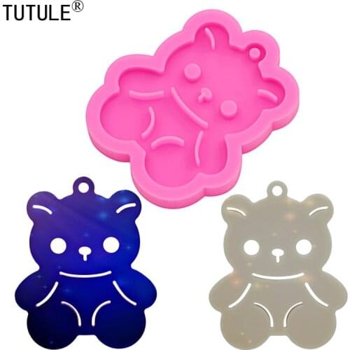 Bears Shiny Cute silicone mold Keychain Epoxy Resin Polymer Clay Bears Silicone Mold Jewelry Making Epoxy Resin Mold
