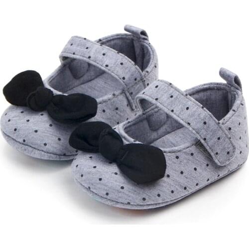 Cute Bows Baby Shoes Dot Printed Soft Sole Cotton Infant Girl Shoes Non Slip Spring Summer Newborn Toddler First Walkers