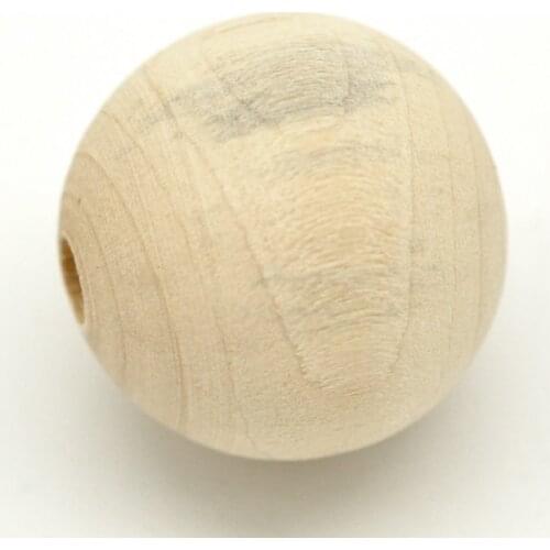 5PCs Natural Ball Wood Spacer Beads 25mm(1") new