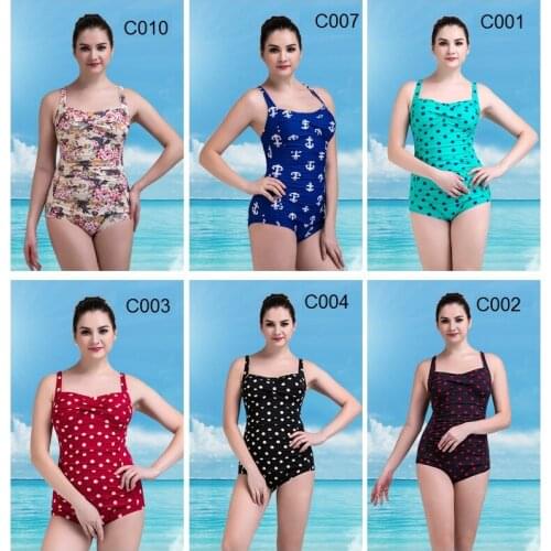 One Piece Swimsuit 2018 Women Swimwear Summer Beach Plus Size Bodysuits Vintage Retro Fold Bathing Suits Monokinis S-3XL