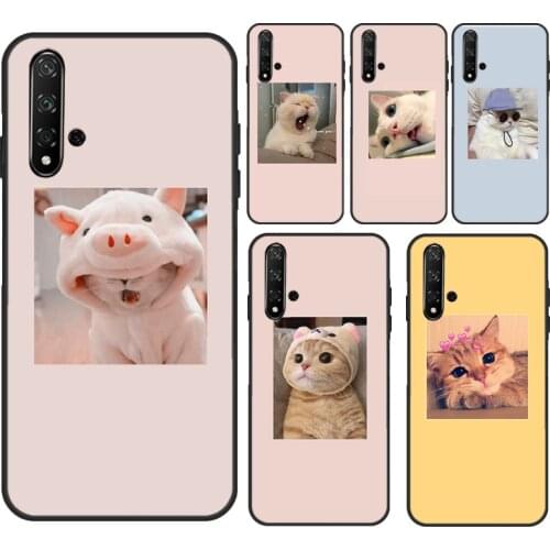 Funny Cute Lovely Cat For Huawei Nova 5T 2 3 Case For Huawei Y5P Y6P Y7A 2020 Y5 Y6 2017 Y7 2018 Y9 2019 Cover