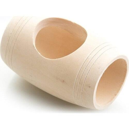 Wooden Wine Barrel Hamster Playing Toys Hamster Fitness Sports Toys Hamster Rat Mouse Nest Drill Silo Toys Small Animals Toys