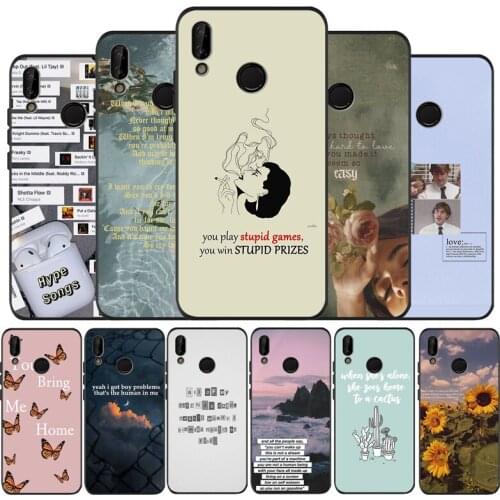 Aesthetics songs lyrics Aesthetic Soft Silicone black Phone Case For Huawei P10 P20 P30 P40 lite P20 P30 P40 pro Y9 Y6 P smart
