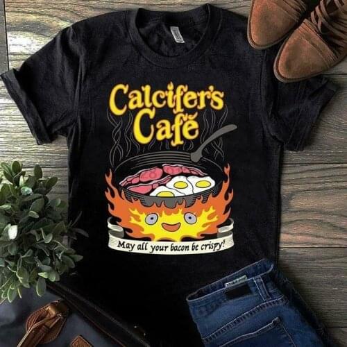 Calcifer Cafe May All Your Bacon Be Crispy Men T Shirt Cotton S 4Xl
