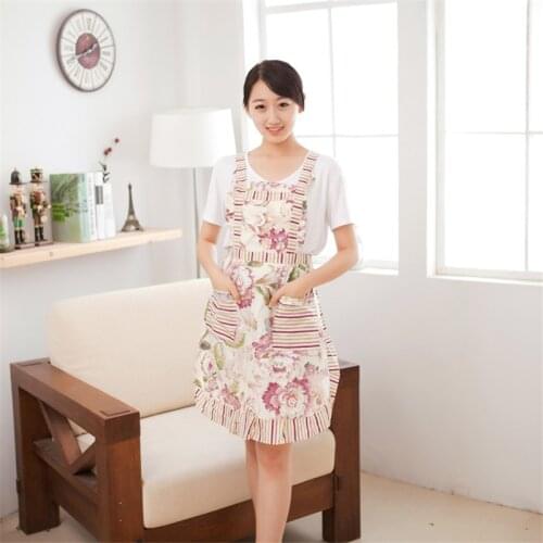 Cotton Kitchen Apron Printed Apron Women Avental Dining Room Barbecue Restaurant Pocket Halterneck Cartoon Man apron