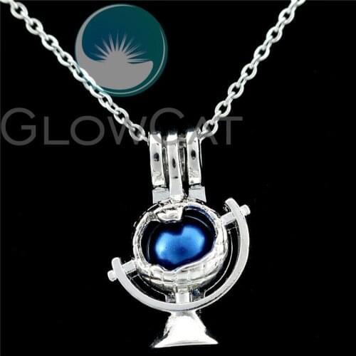 K913 Globe Beads Cage Perfume Diffuser Stone Pearl Cage Locket Necklace Pendants for Oyster