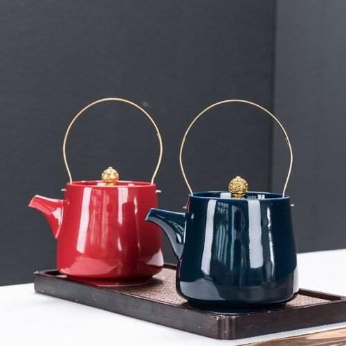 Ceramic Kung Fu Teapot Loop-Handled Teapot Tea Set Household Small Teapot with Filter Single Teapot Porcelain Teapot Tea Pots