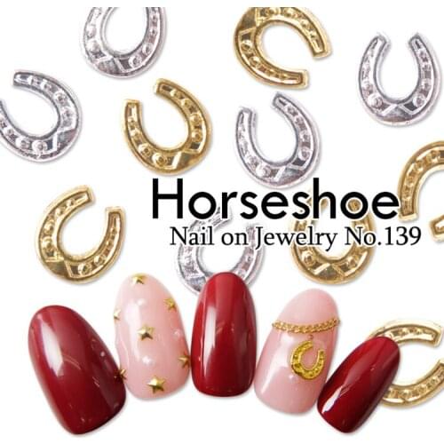50pcs/pack Japan Korea New Nail Art Alloy Gold Silver Horseshoe Metal Jewellry Accessories Collection for Women Nail Polish DIY