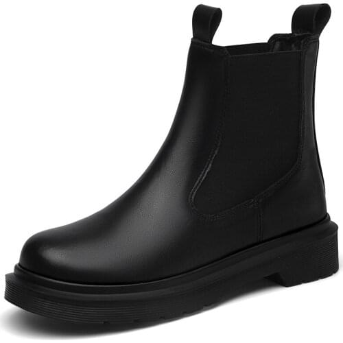 Round Toe Square Heel Short Boots, Solid-Color WomenS Boots With Feet, WomenS Platform Shoes