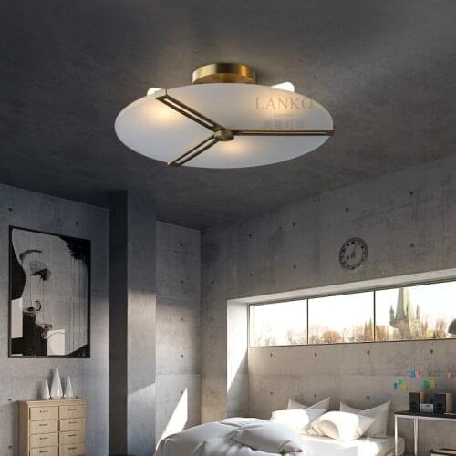 All copper post-modern American classic light luxury modern new Chinese bedroom study simple retro ceiling lamp