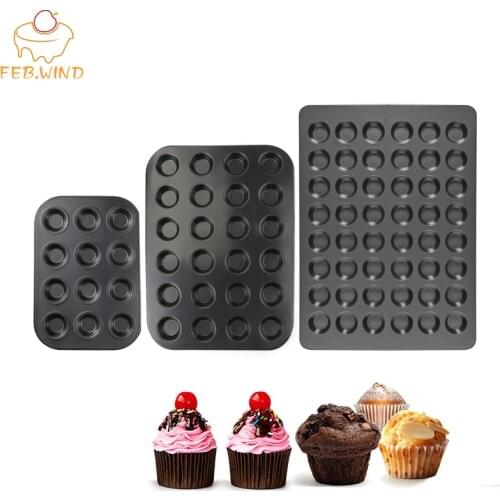 12/24/48 Cup Mini Cupcake Pan/Mold Non-Stick Mini Muffin Pan Carbon Steel Small Muffin Tin Small Cupcake Tray For Baking 823