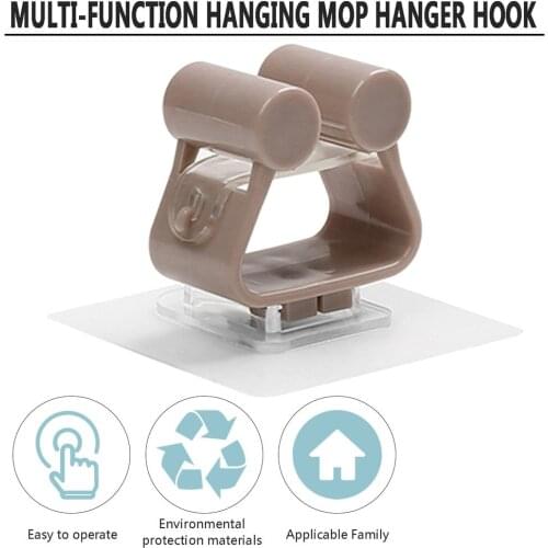 Fashion Wall Mounted Mop Organizer Holder Brush Broom Hanger Storage Rack Kitchen Tool Housekeeper Accessory Hanging Pipe Hooks