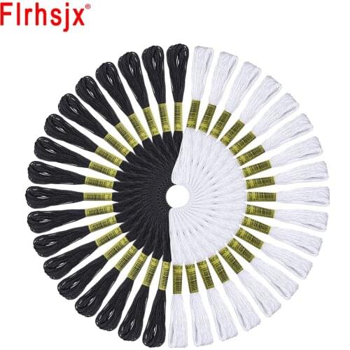 24 Skeins Embroidery Thread Cotton Cross Stitch Threads 8.75 yards Embroidery Floss Set for Home Knitting Cross Stitch Project