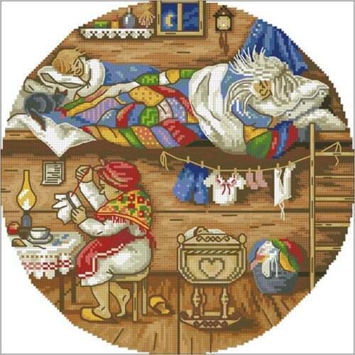 Lovely home cartoon patterns counted 11CT 14CT 18CT DIY Cross Stitch Sets Chinese Cross-stitch Kits Embroidery Needlework