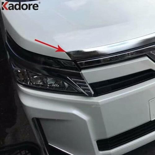 For Toyota Voxy Noah R80 2017 2018 2019 ABS Chrome Front Grille Trims Grills Frames Decoration Auto Accessories