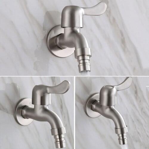 Bathroom Faucet Wall-mounted Water Faucet Washing Machine Mop Sink Stainless Steel Mop Pool Outdoor Faucet Washing Machine