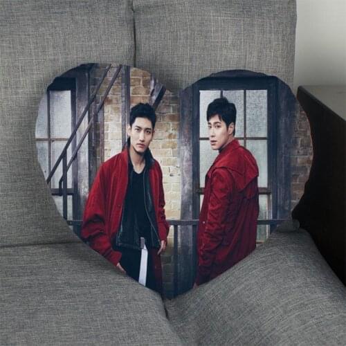 TOHOSHINKI Heart Shape Pillow Cover Custom zipper Pillowcase Just Cover No Core Size 41x36cm,47x42cm