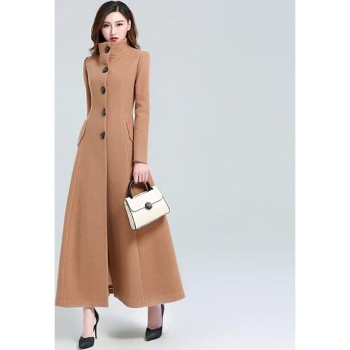 Winter Women Elegant Slim Big Size Coat High Quality Streetwear Korean Style Coat Long Wool Coat Fashion Overcoat G769