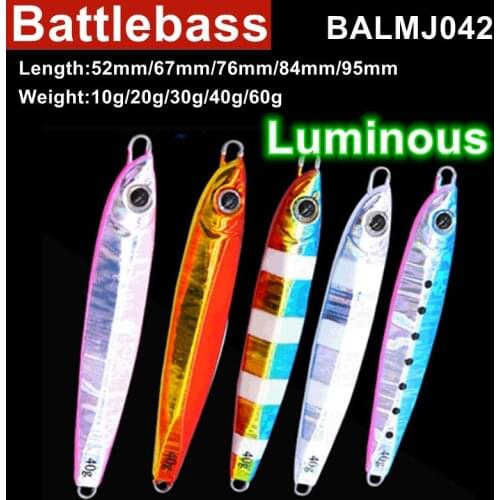 1Pcs Outdoor Hunting Fishing Glow Jigs 20g 30g 60g Shore Casting Jigging Lead Fish Sea Bass Decoys Metal Bait Artificial Lure