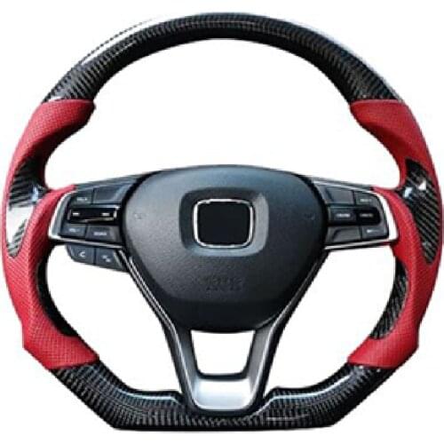 Carbon fiber racing steering wheel on the For Honda ACCORD 2018-2020. The ACCORD 10th JDM style carbon fiber steering wheel