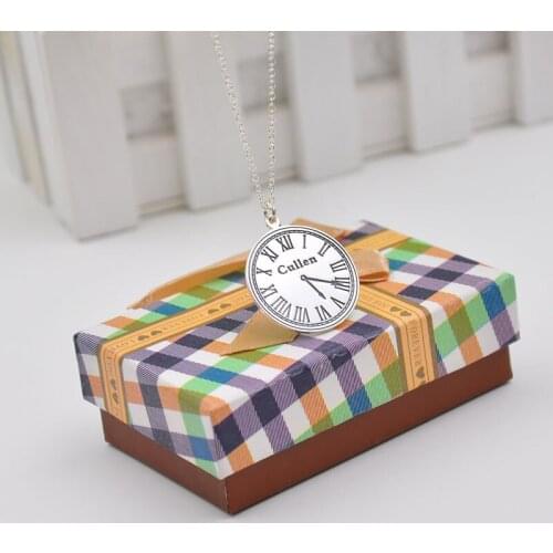 Solid Silver Watch Necklace Personalized Name Stamp Disc Engrave Custom Time in Memory Jewelry Christmas Gift