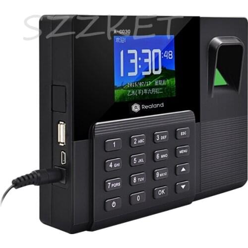 New Fingerprint attendance machine ID card attendance punch card machine in English Backup battery Power outage available A-C030
