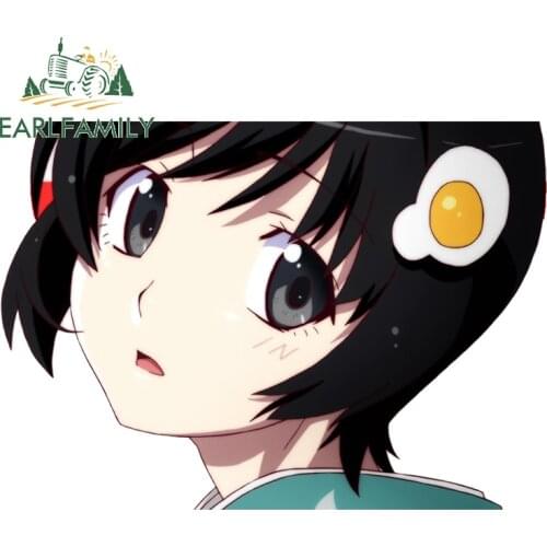 EARLFAMILY 13cm x 9cm for Tsukimonogatari Vinyl Car Stickers Personality Motorcycle Helmet Graffiti Sticker Window Trunk Decal