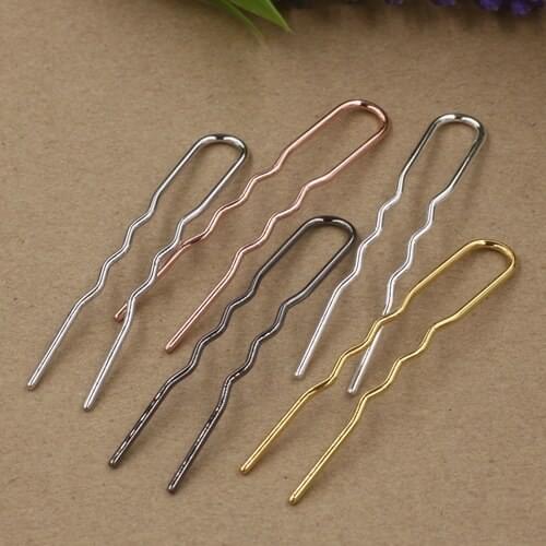 40pcs/Lot 1.8*75mm Alloy HairPin clip,Hair Sticks,Antique Bronze/Gold/Silver/Black Hair Bobby pin DIY Vintage Jewelry findings