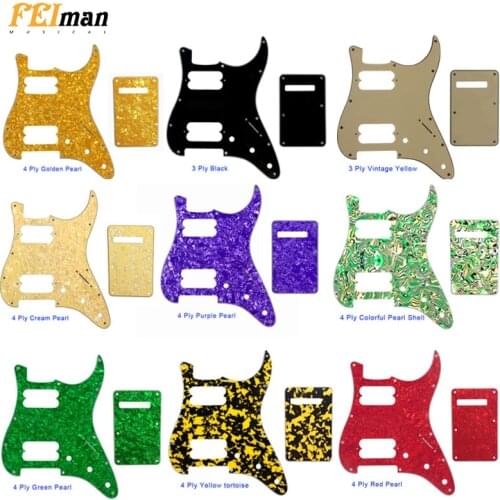 Pleroo Guitar parts pickguards with back plate for fender standard and Contemporary Stratocaster ST HH style Guitarra 17 screws