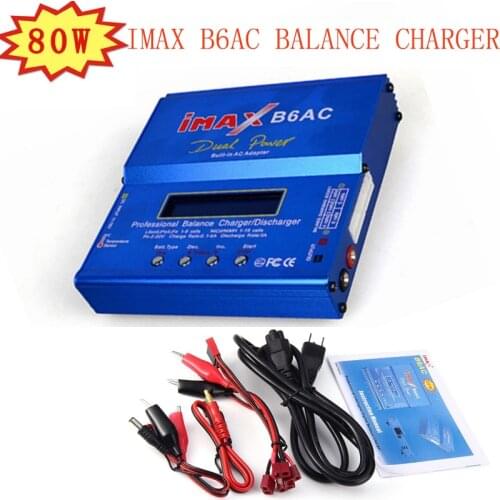 IMax B6AC balance charger 80W for Li-Po/Li-Fe/Ni-MH/Ni-Cd/Pb Built-in power adapter Model battery charger US/EU plug optional