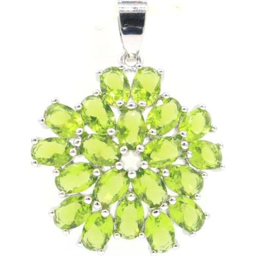 47x34mm Super Big European Design Hollow Created London Blue Topaz Jewelry For Women Silver Pendant