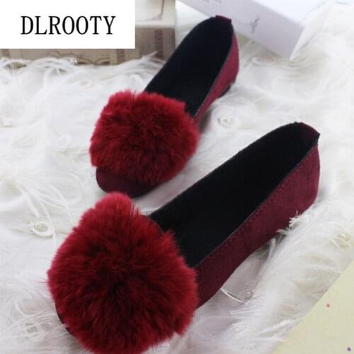 Big Size Women Flats Shoes Loafers Winter 2018 Warm Fashion Candy Colors Casual Shallow Slip On Comfortable Plus Size 35-42